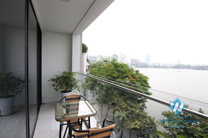 Nice lake view two bedrooms apartment for rent in Yen Phu village, Tay Ho, Ha Noi